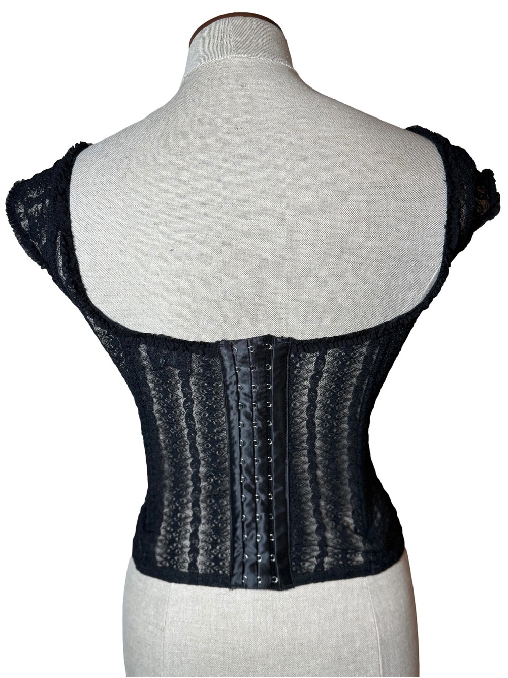 Black Lace Corset-Inspired Camisole - Picture 2 of 4